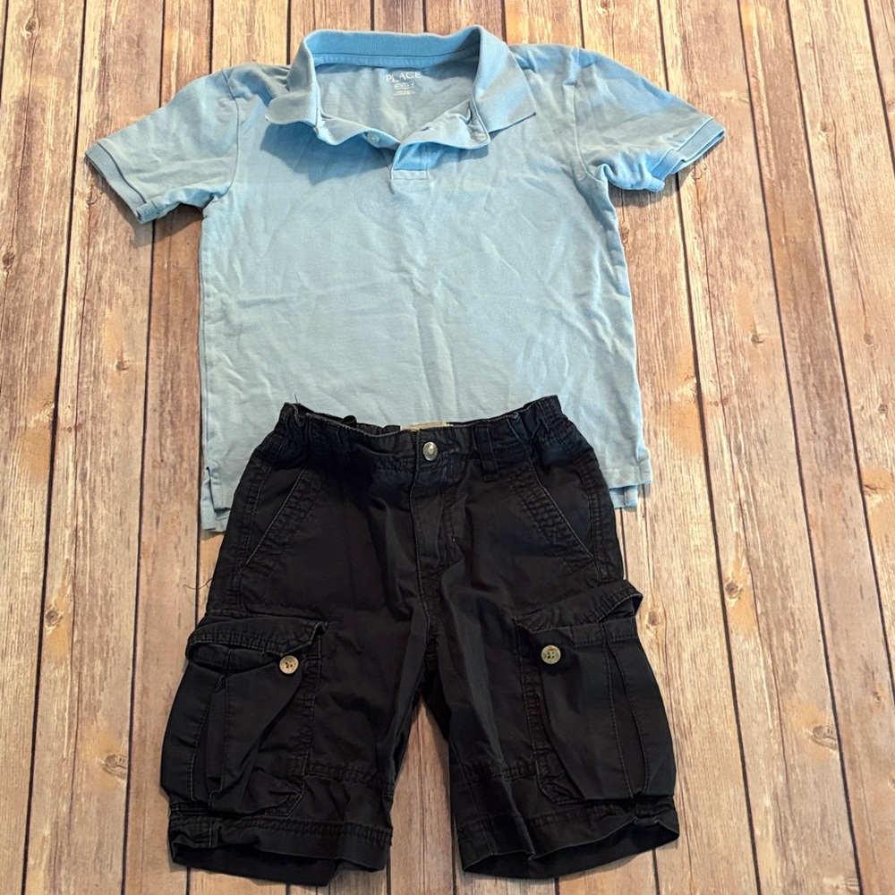 Light Blue Kids Polo Shirt & short set